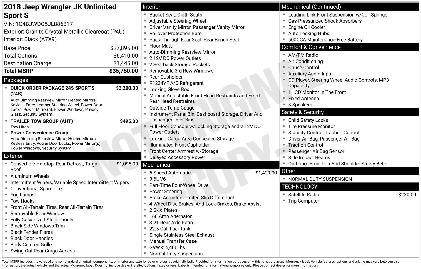 2018 Jeep Wrangler JK Unlimited Sport S 4x4