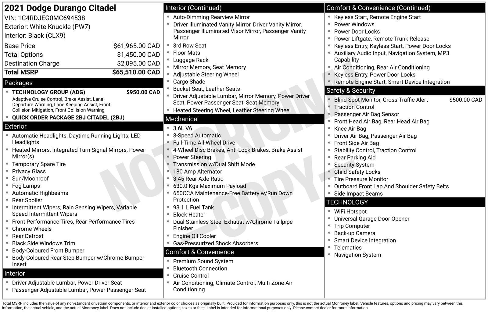 2021 Dodge Durango Citadel