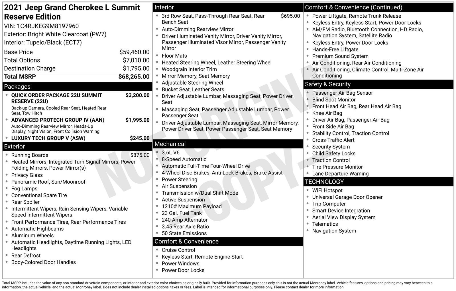 2021 Jeep Grand Cherokee L Summit Reserve 4x4