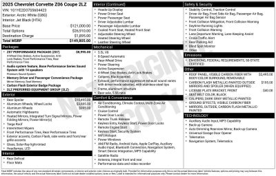 2025 Chevrolet Corvette Z06 2LZ