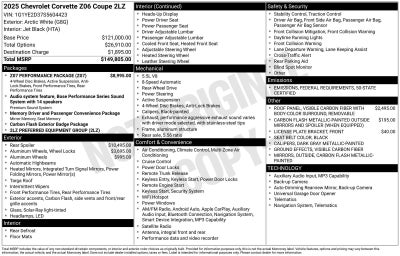 2025 Chevrolet Corvette Z06 2LZ
