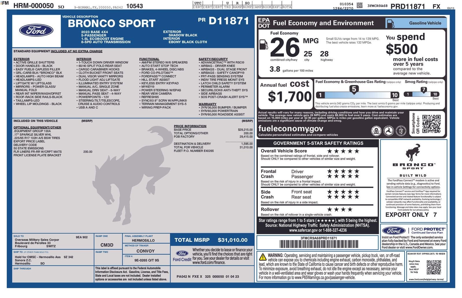 2023 Ford Bronco Sport Base