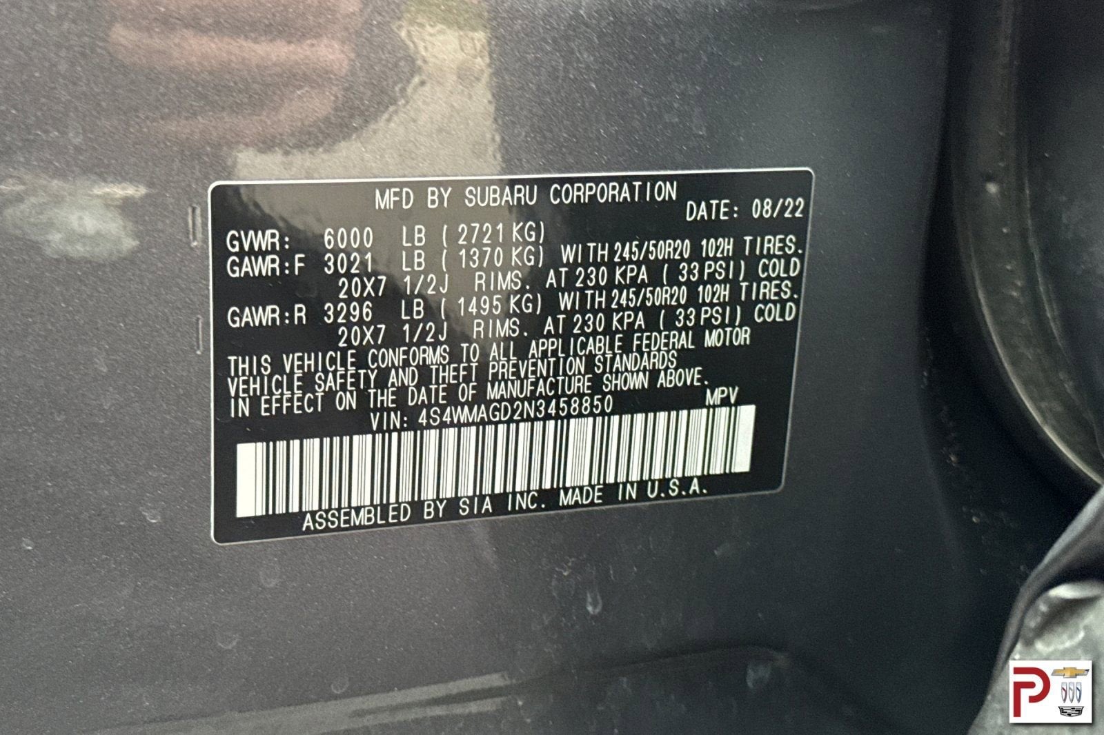 2022 Subaru Ascent Onyx Edition