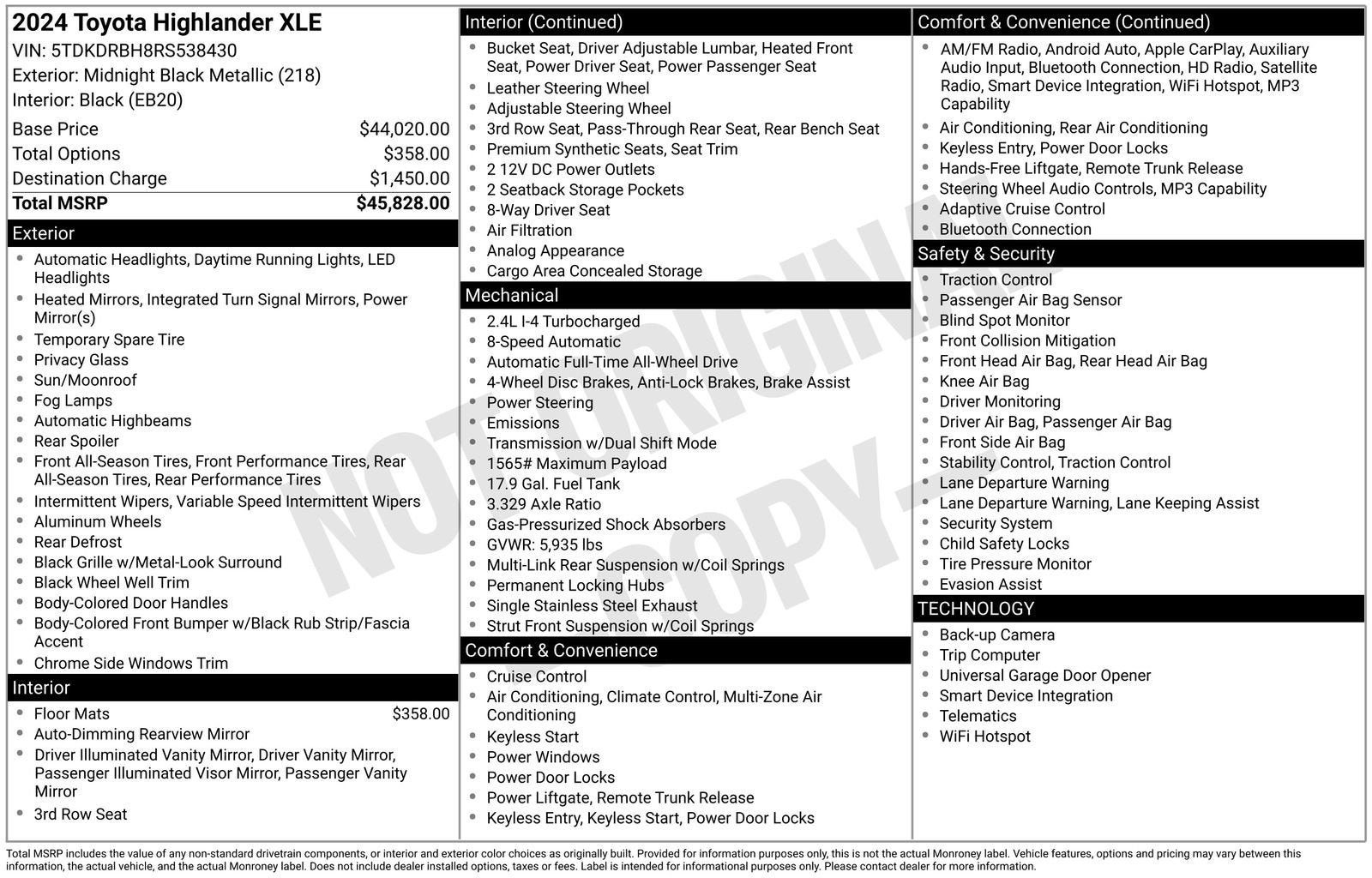 2024 Toyota Highlander LE