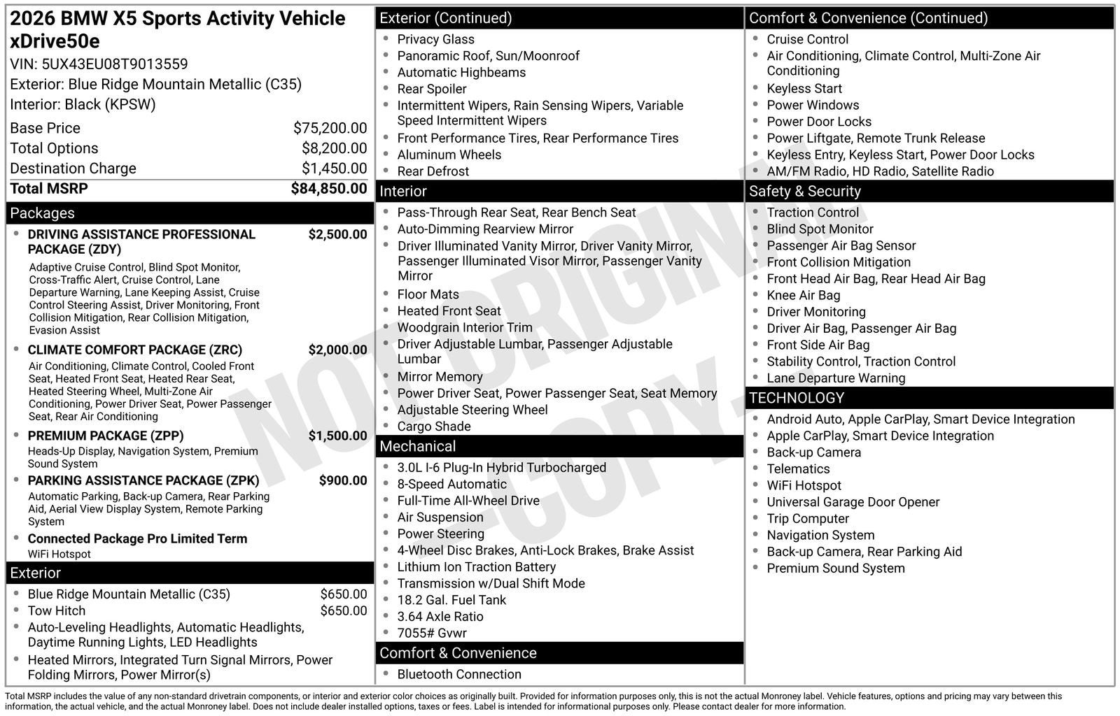 2026 BMW X5 PHEV xDrive50e