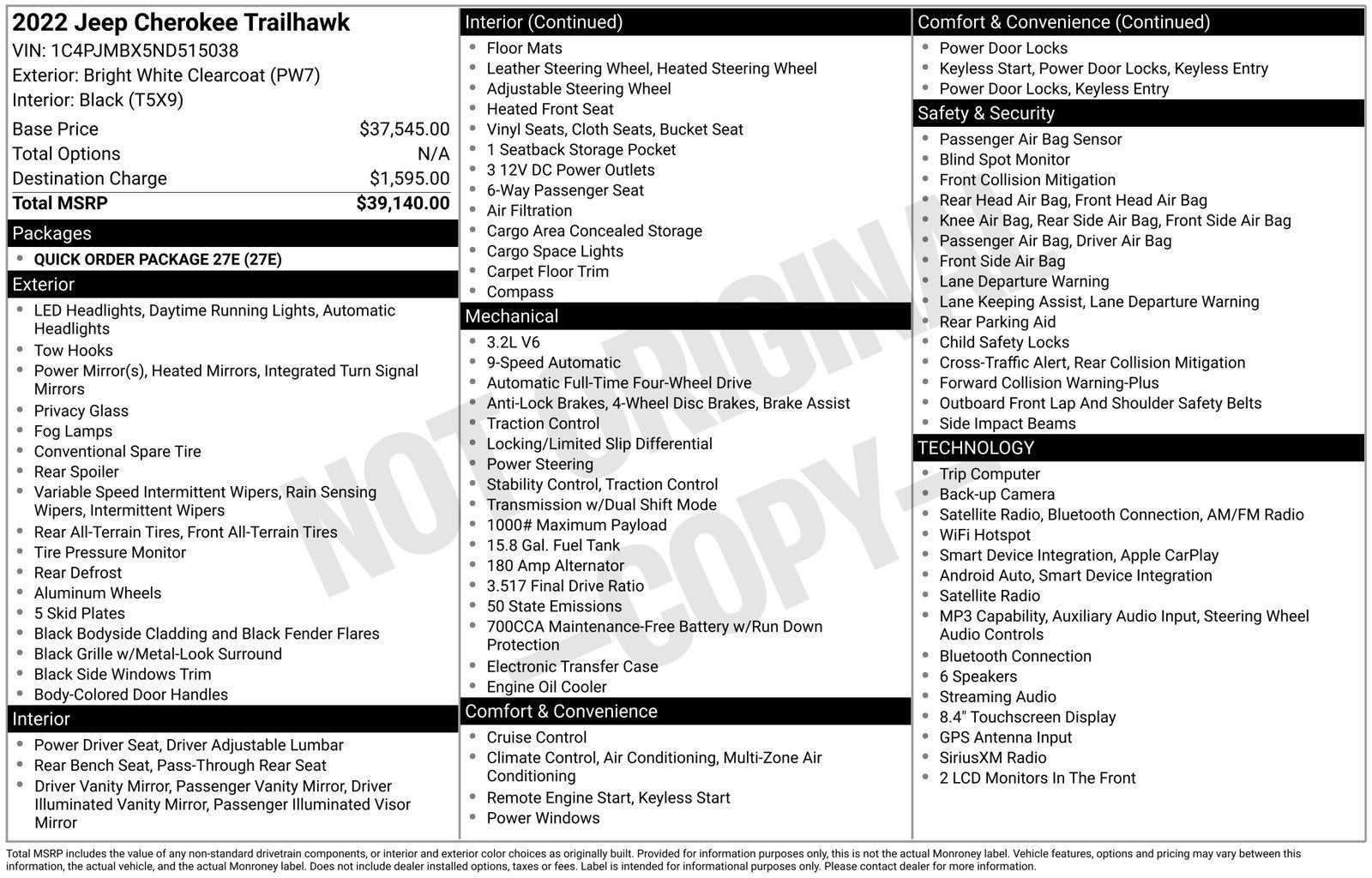 2022 Jeep Cherokee Trailhawk