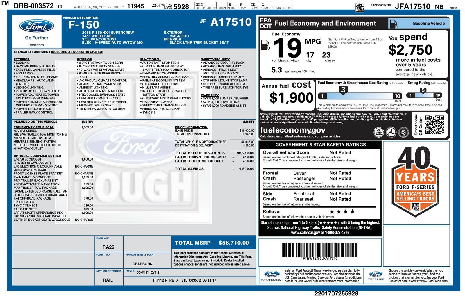 2018 Ford F-150 LARIAT