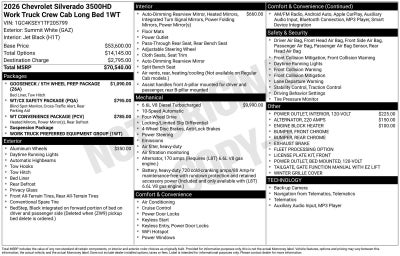 2026 Chevrolet Silverado 3500 HD WT