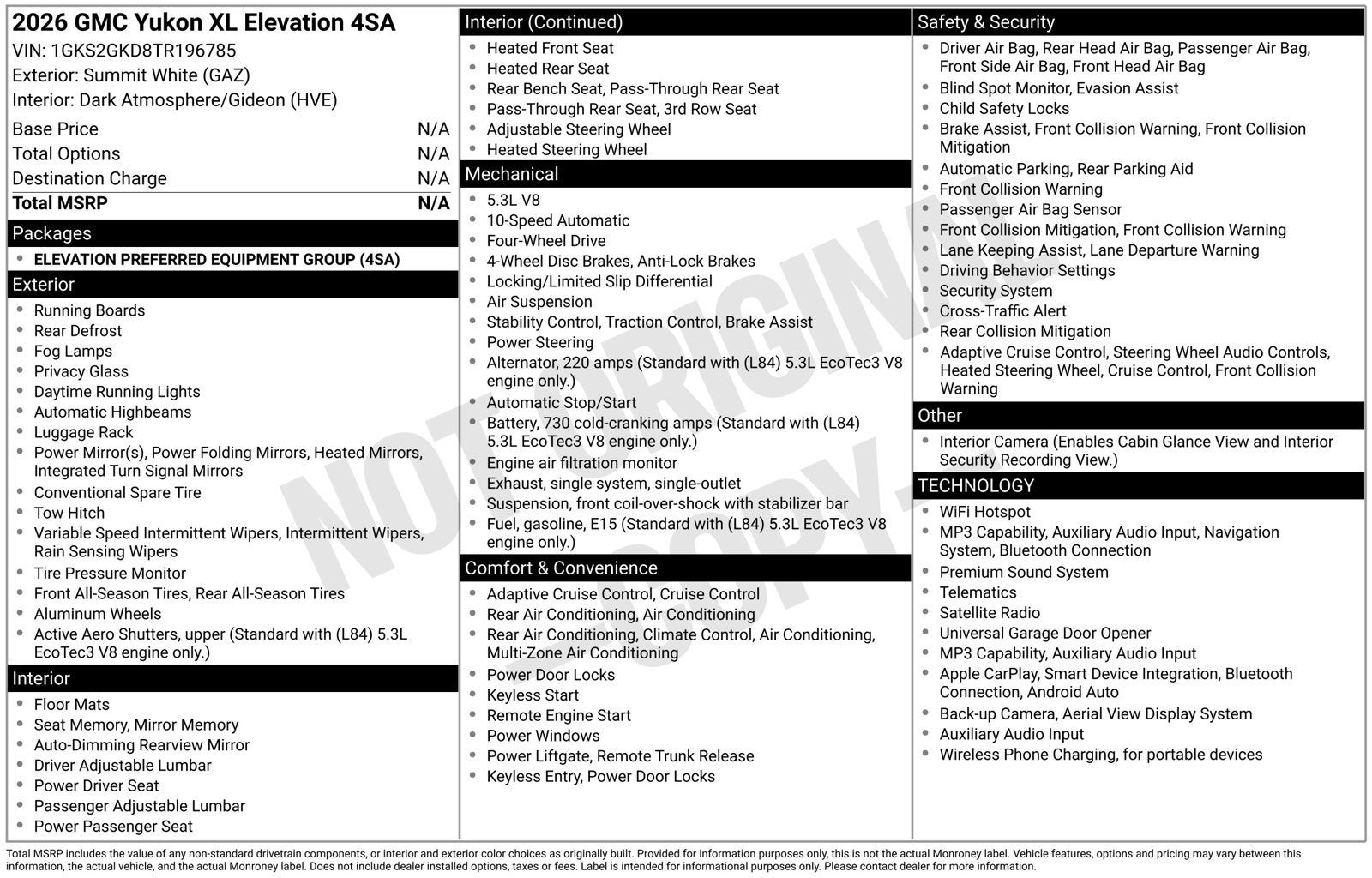 2026 GMC Yukon XL Elevation