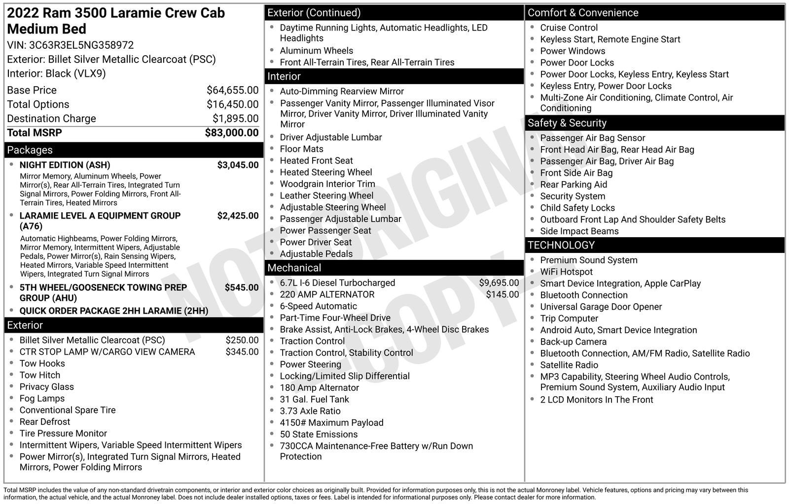 2022 RAM 3500 Laramie Crew Cab 4x4 6'4" Box