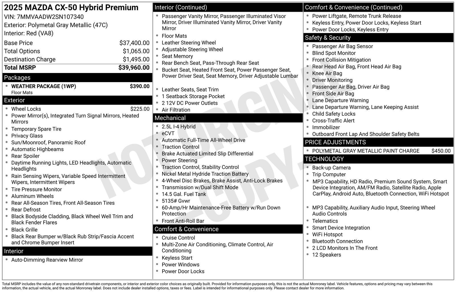 2025 Mazda Mazda CX-50 Hybrid Premium Package