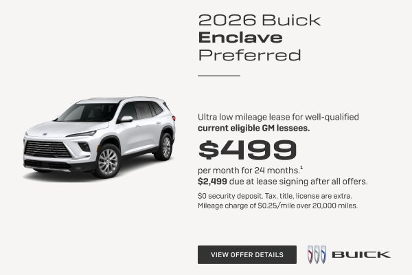 Ultra low mileage lease for well-qualified current eligible GM lessees.

$499 per month for 24 mo...